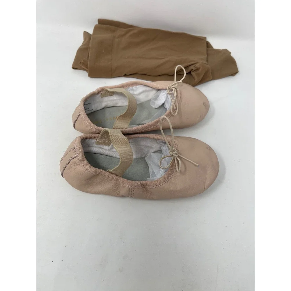 Weissman Ballet Slippers Kids Size 10CW Pink Good Leather Dance Shoes & Tights